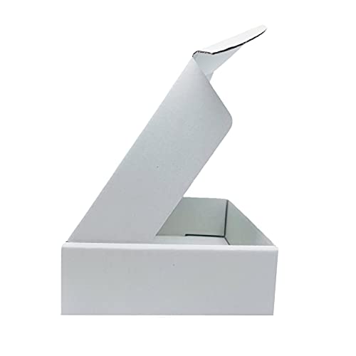 6x6x2 inch Small White Mailers Boxes Recyclable Corrugated Gift Box for Packaging Shipping Set of 10
