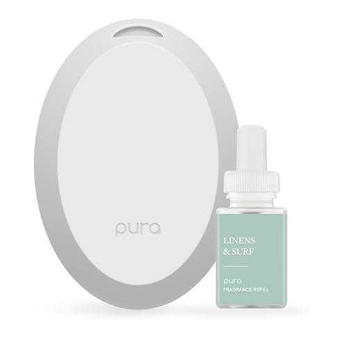 Pura Mini Smart Fragrance Diffuser for Small Spaces Adjustable Smart Home Device with LED Light & Automatic Vial Detection...