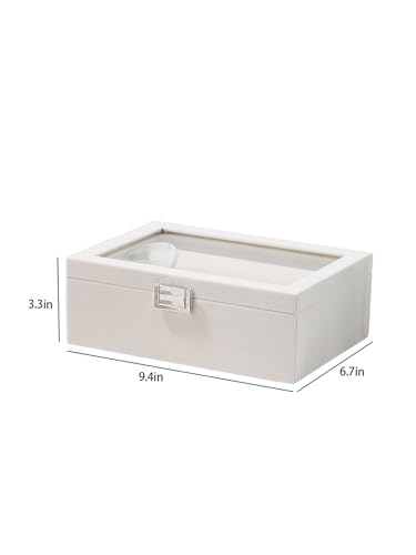 Kanwoder Bracelet Holder Organizer Box, Jewelry Storage Case with 2 Rods, Bangle Watch Display Tray for Women Girls (Beige)