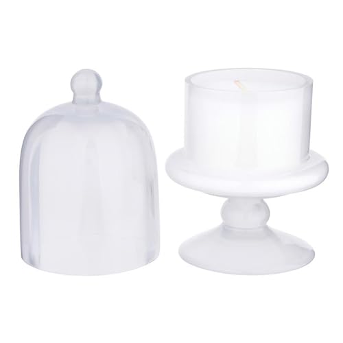 47th & Main Scented Candles Matte Cloche Footed Decorative Glass Candle for Home Decor, 3.25" Dia x 6.5" Tall, White/Cashm...