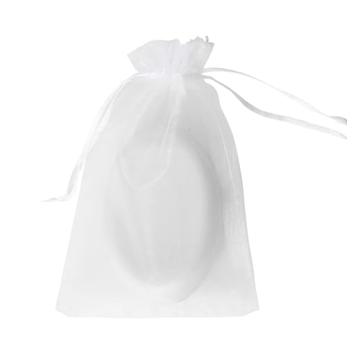 YHJZ 100PCS White Organza Bags, 4x6 Inch Small Mesh Bags Drawstring, Jewelry Gift Bags, Packaging Bags for Easter, Party, ...