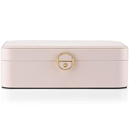 Vlando 2-Layer Jewelry Box,Valentines Day Gifts for Her Jewelry Organizer for Women Removable Jewelry Tray for Earrings Ne...