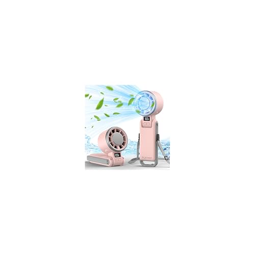 PlayHot Portable Handheld Turbo Fan with Ice Cooling, Rechargeable Personal Fan, Up tp 12Hrs Cooling, 5 Speed 25550RPM Pow...