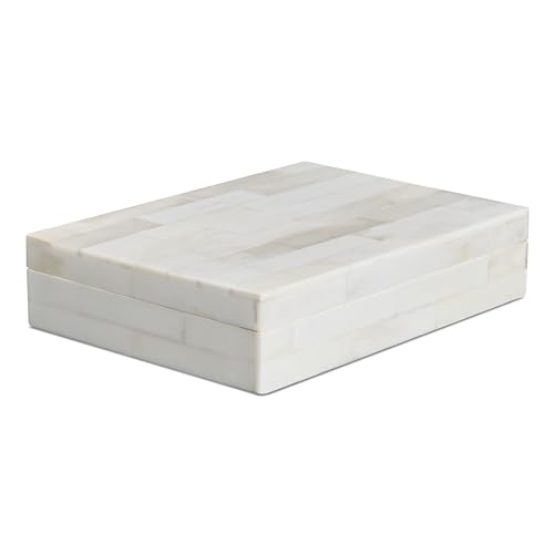 Handicrafts Home Small Decorative Box with Lid – 6x8x1.5” Trinket, Remote Control & Keepsake Memory Box, Decorative Accent...