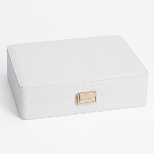 V-LAFUY Secure Jewelry Organizer Box with Lock Compact Single Layer Storage for Travel & Home Holds Rings, Earrings, Penda...