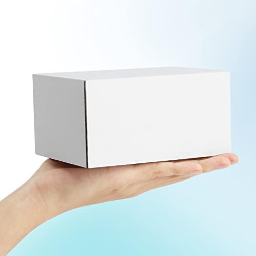 Poever Shipping Boxes 6x4x3 inches Small Mailing Boxes 25 Pack White Cardboard Corrugated Box Mailers