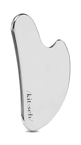 Kitsch Stainless Steel Gua Sha Facial Tools - Guasha Tool for Face, Face Sculpting Tool, Jawline Shaper, Double Chin Reduc...