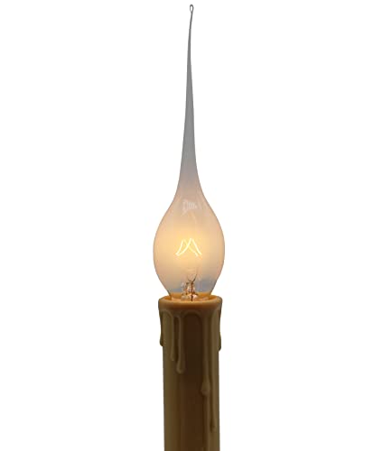 Creative Hobbies 7 Inch Electric Rustic Country Candle Lamp with On/Off Switch, 5 Foot Ivory Cord, Metal Base and 5W Silic...