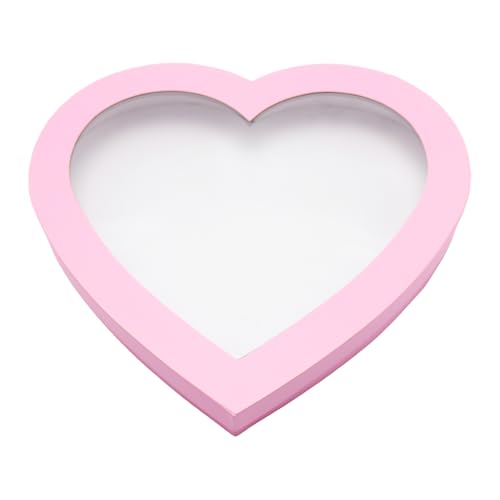 Dylcypheria 12.5inch Empty Big Heart Shaped Gift Box With Window Charcuterie Cardboard Chocolate Strawberry Packaging Vale...