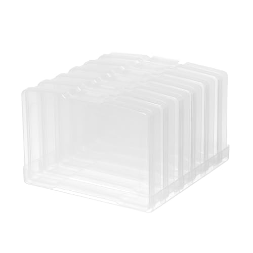 novelinks Transparent 4" x 6" Photo Storage Boxes, 6 Inner Photo Organizer Cases with Tray, Picture Storage Containers for...