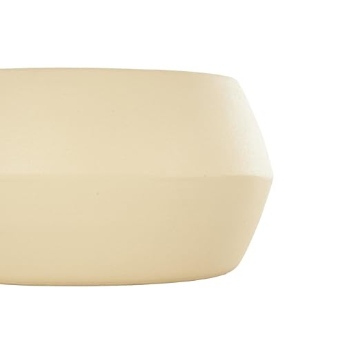 Deco 79 Metal Decorative Candle, Rose Blossom & Sandalwood Scented, Textured 30oz, 3 Wick, Aromatherapy, Beige, 6" x 6" x 3"