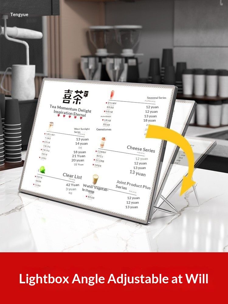 Luminous Menu Display Board Milk Tea Shop Design
