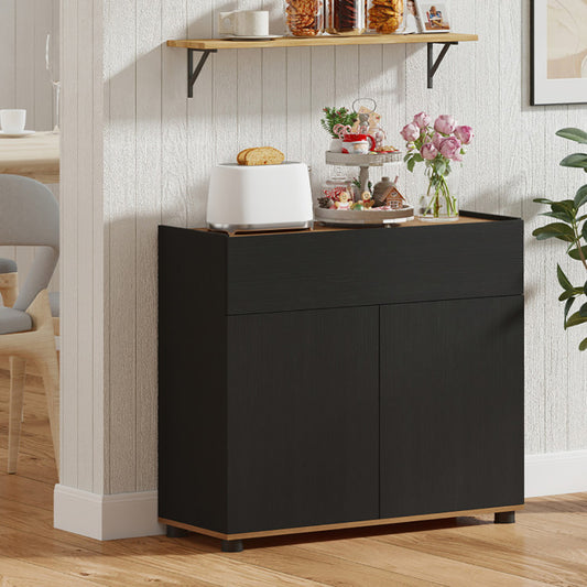 Sideboard Buffet Cabinet With Storage Wooden Kitchen Storage Cabinet  With 2 Anti-toppling Devices For Kitchen, Dining Room And Living Room