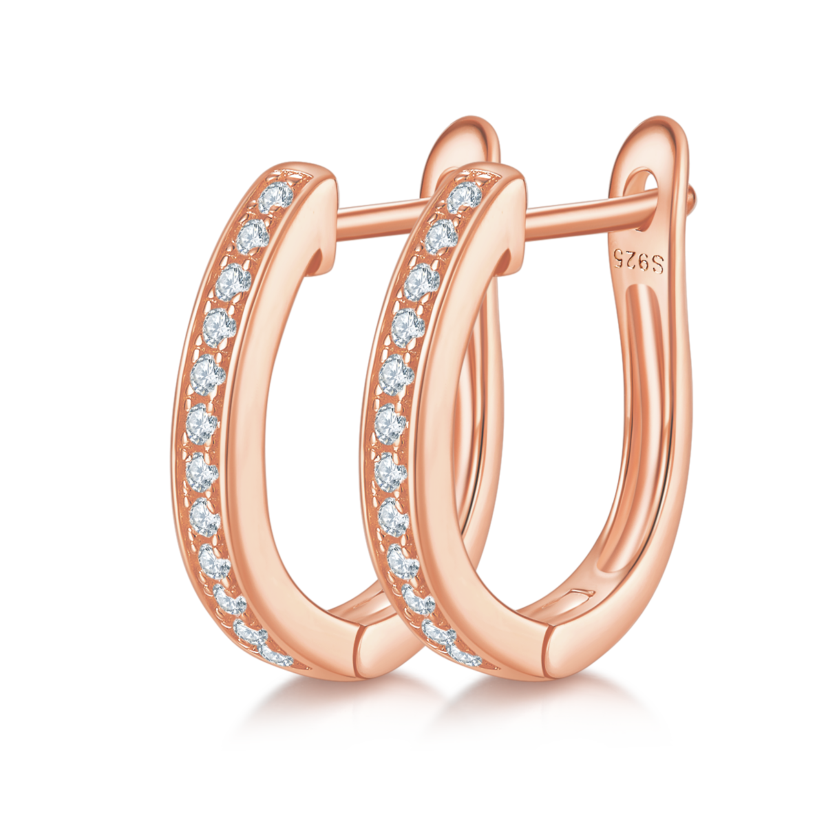 S925 Sterling Silver 24pcs Moissanite Huggie Hoop Earrings For Women 16mm Platinum Plated GRA Certified Hypoallergenic Gift Box