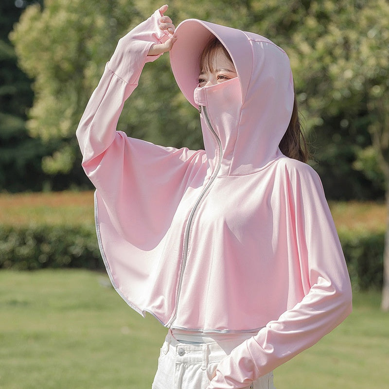 Cycling While Picking Tea UV Protective Sun Blocking Hooded Jacket