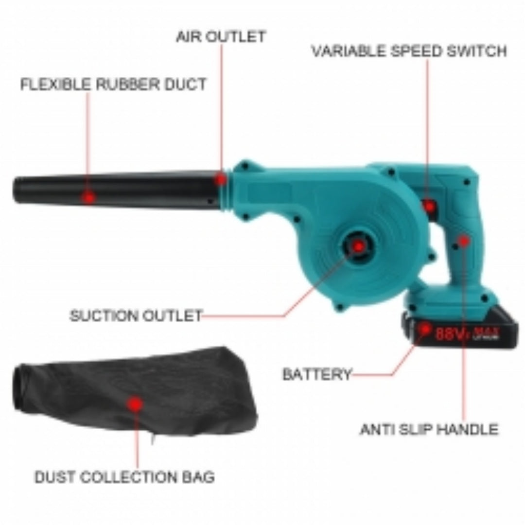 2-in-1 Cordless Electric Leaf Blower Home Car Dust Remove Vacuum Cleaner-One Electric And One Charging Blower -dual-use