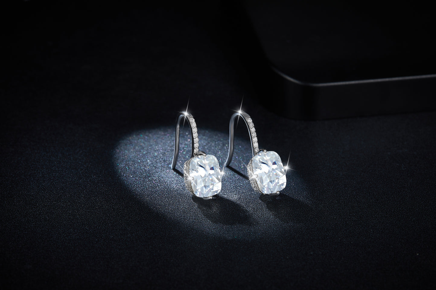 S925 Sterling Silver 7x9mm Oval Cushion Cut Moissanite Dangle Earrings  Platinum Plated Hook Drop With GRA Certificate Elegant Jewelry Gift Box Set For Women