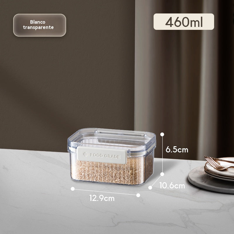 Black  White   Food Grade Clear Plastic Airtight Storage Containers, Square Thickened Jars With Lids For Grains, Cereal & Dry Food