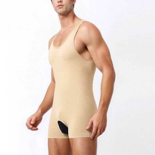Men's Tummy Control Shapewear Bodysuit Plus Size Compression Boxer Shorts Slimming Waist Trainer Workout Body Shaper For Big & Tall
