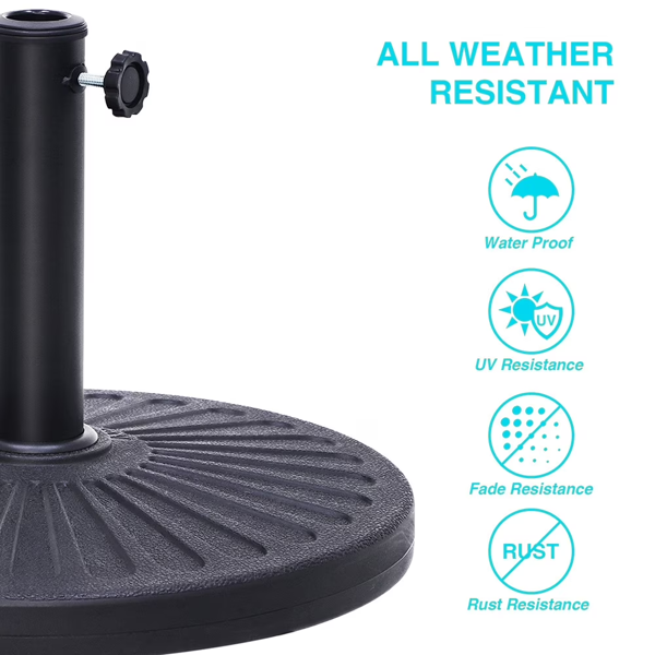 26.5 Lbs Outdoor Patio Market Umbrella Base, Patio Umbrella Stand For Yard Garden Poolside In Black  Shipment From Walmart