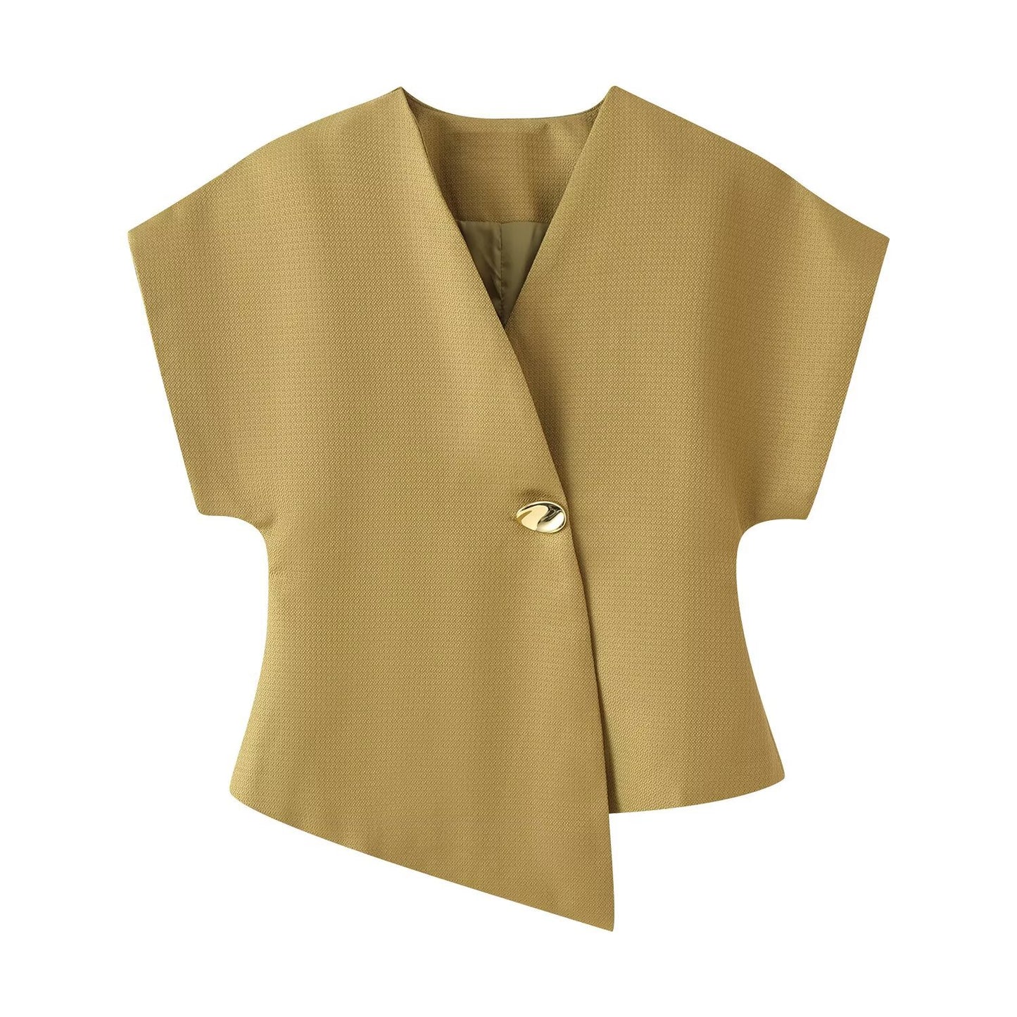 Womens Fashion Versatile Elegant Short-sleeve Blouse