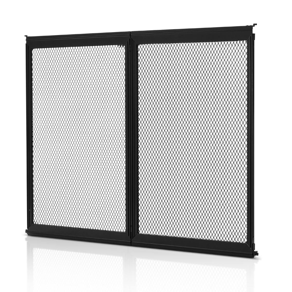 RV Screen Door Protector, 24.5 X 20 Inch Door Grille, Easy To Install And Disassemble, Reinforced Breathable Protective Mesh, Aluminum Alloy Camper RV Entry Protector For Pet Protection, Black