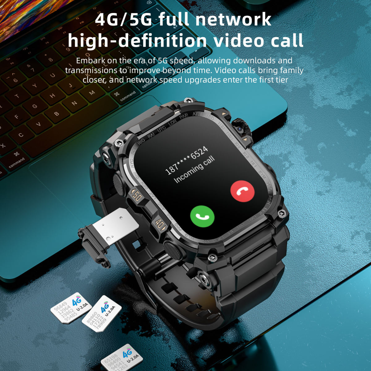 APPLLP 7 MAX Generous Screen Smart Watch Wifi Pull-out Camera