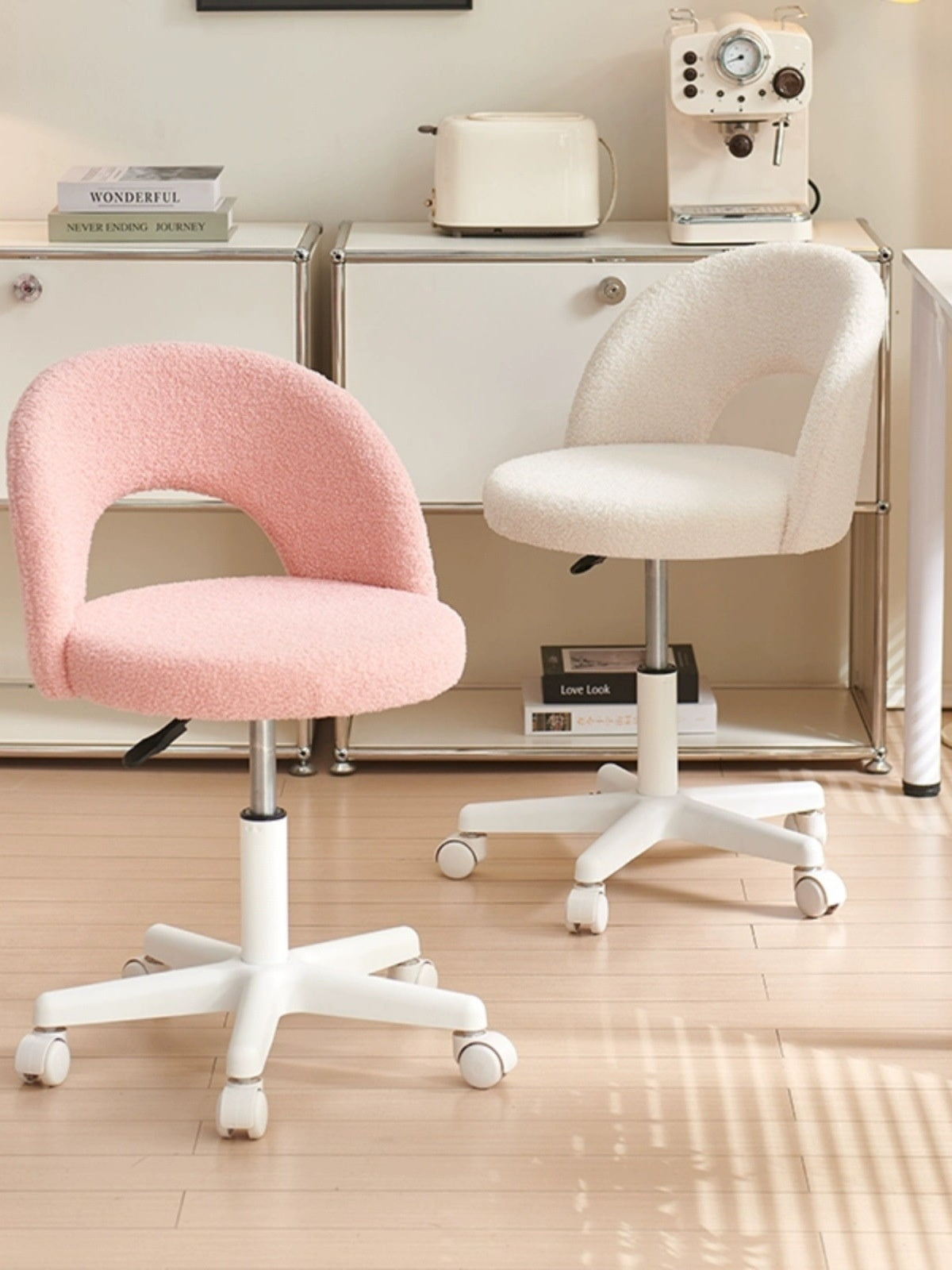 Fleece-lined Computer Chair For Girls Bedrooms