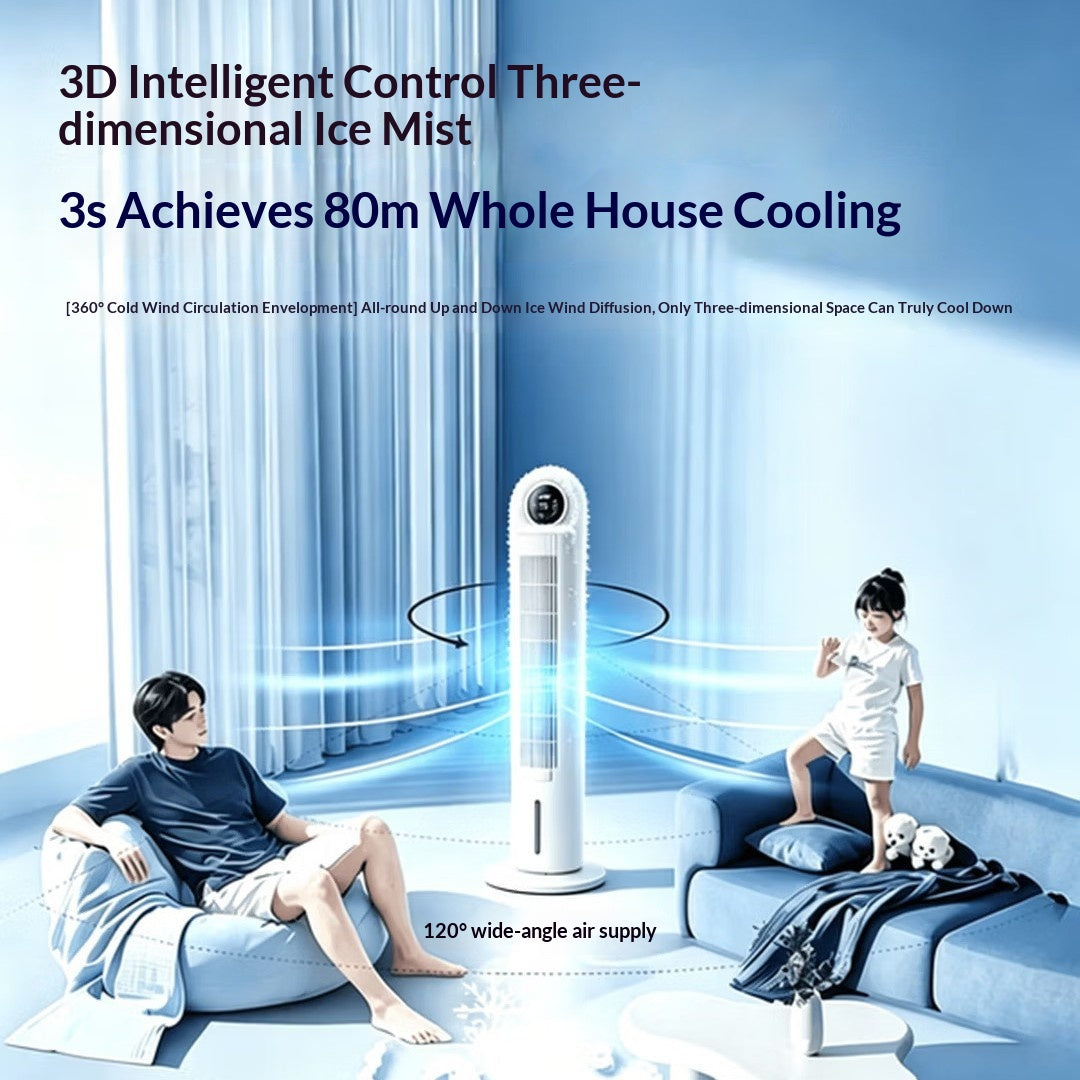 Household Silent Bladeless Fan With Smart AI Voice Control