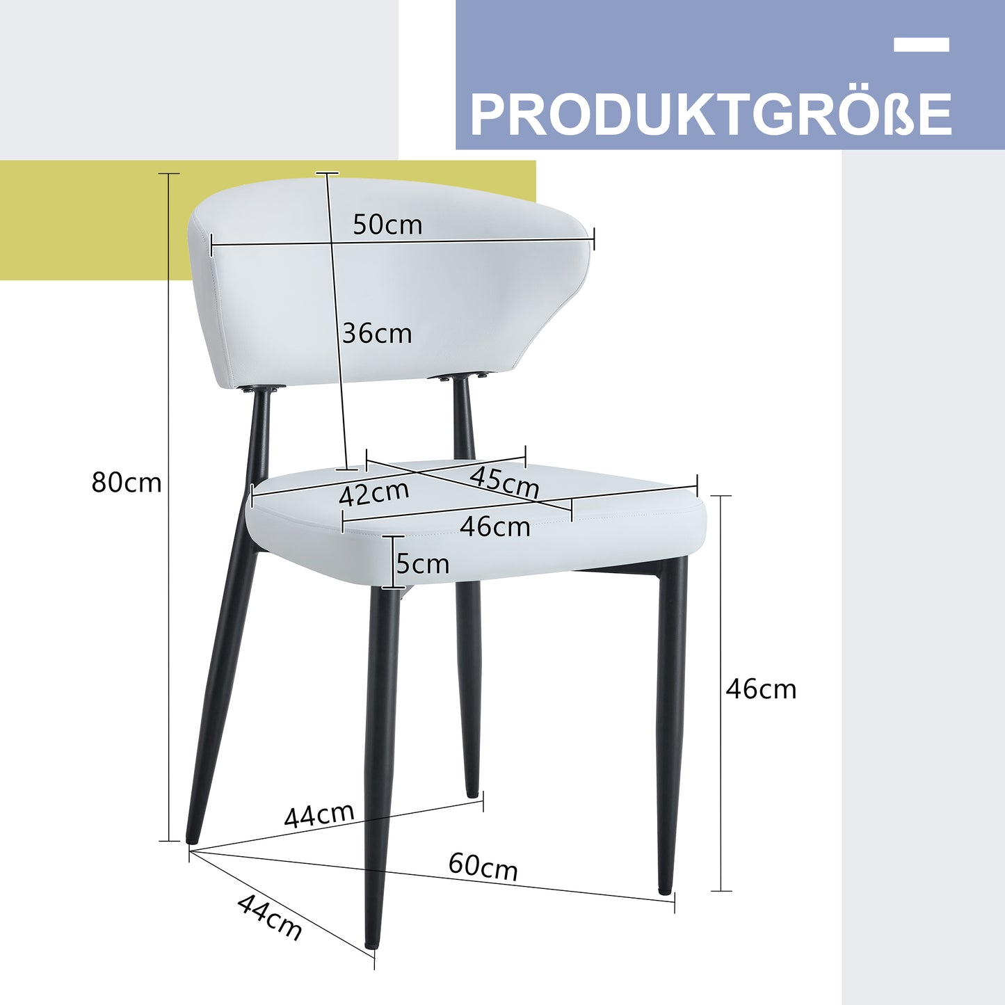 White Minimalist Ergonomic Dining Chair With Curved Backrest, Comfortable In Design Opens Up A New Sitting Posture Full Of Comfort And Simple Eleganz.Im Package Of 2 Chairs.