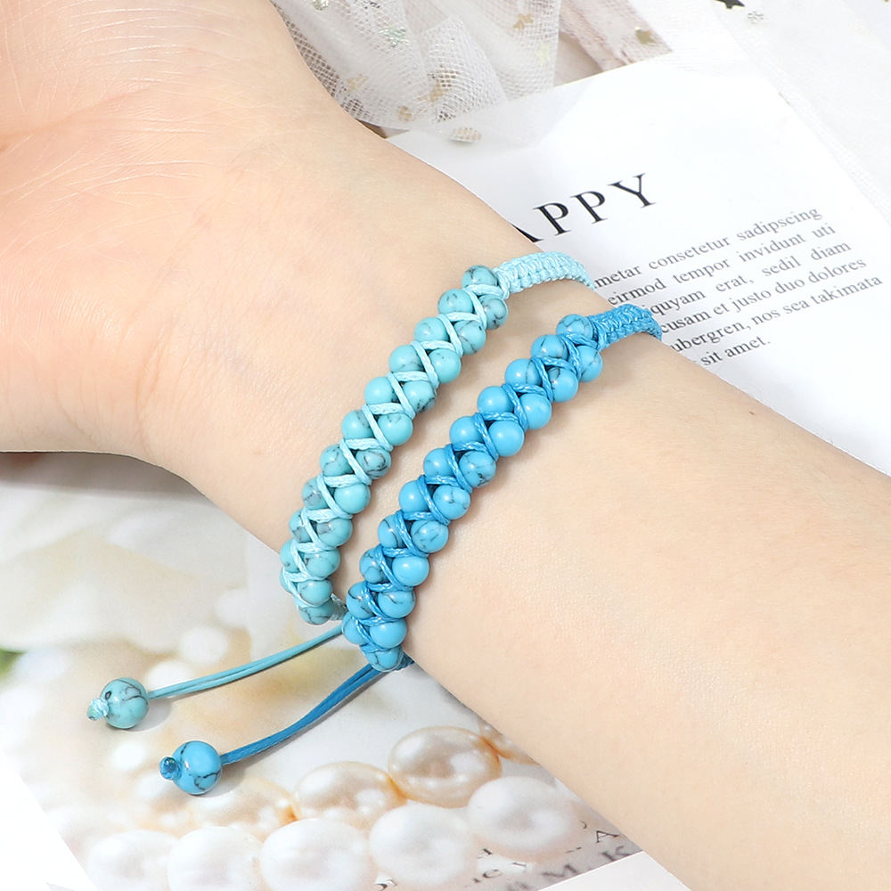 Personality National Fashion Accessories Friendship Rope Bracelet Double Row Beads Carrying Strap