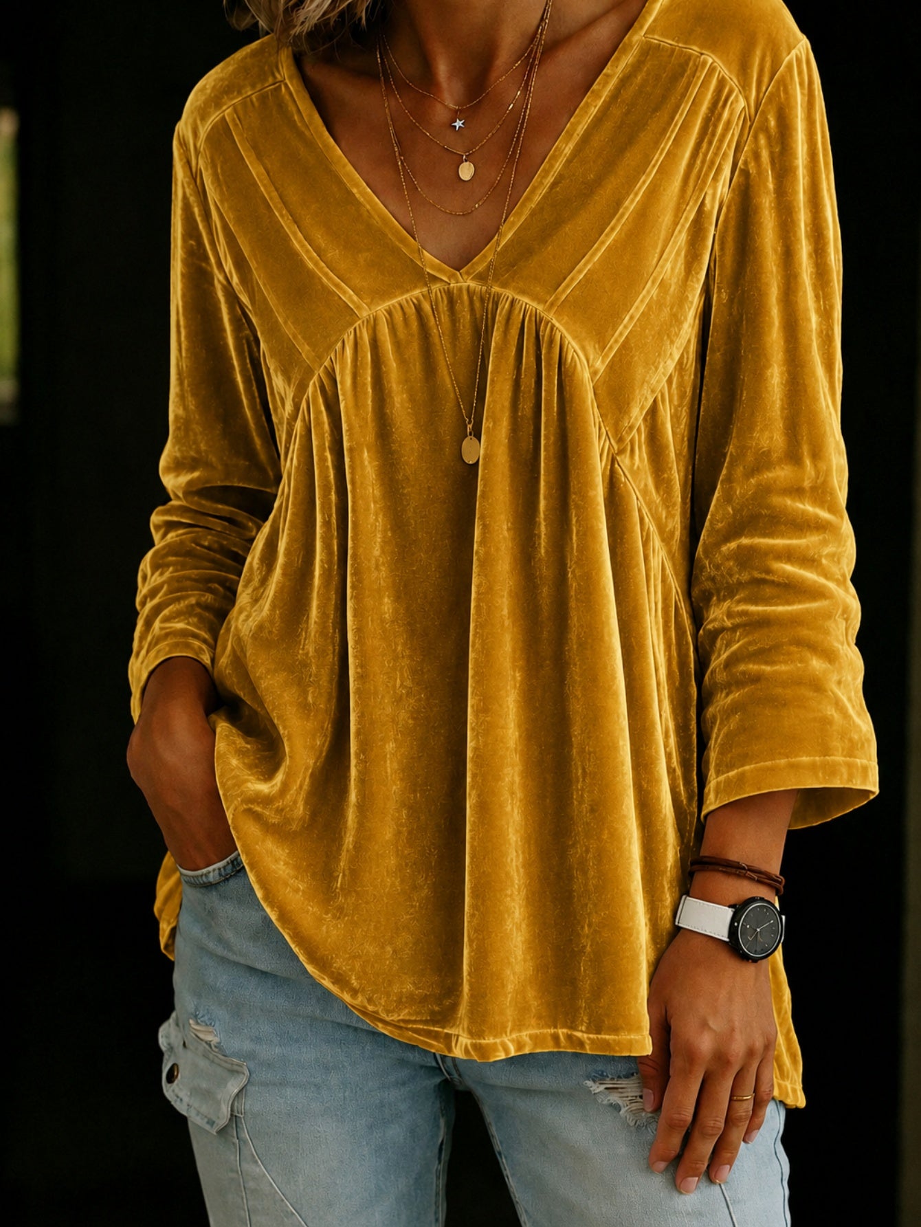 Casual Fashion Plain-color Loose-fitting T-shirt