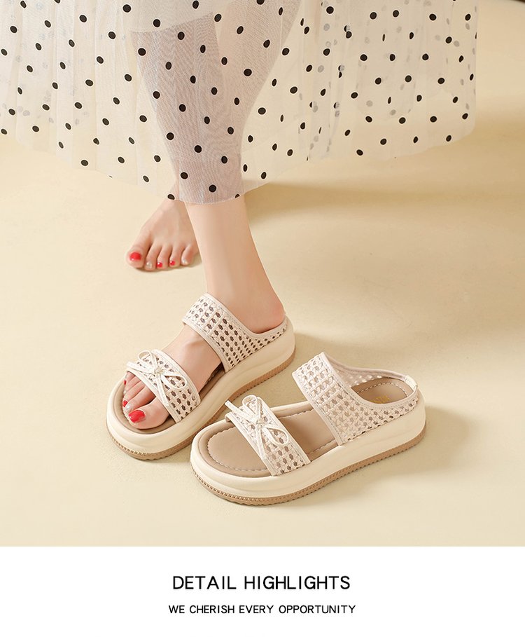 Height Increasing Thick Soled Plus Size Slippers For Summer Outdoor Wear, Paired With Skirts And Beach Sandals For Women