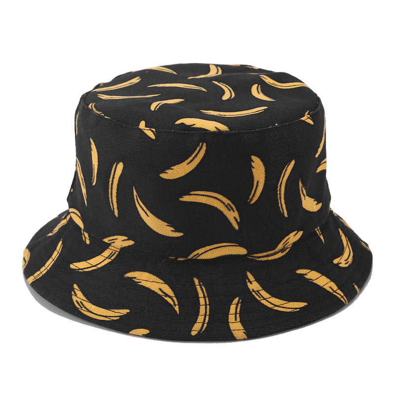 Men's And Women's Matching Fun Fruit Print Simple Casual Fisherman Hat For Summer Breathable And Versatile Double-sided Wearable Bucket Hat Suitable For Outdoor Daily Commuting