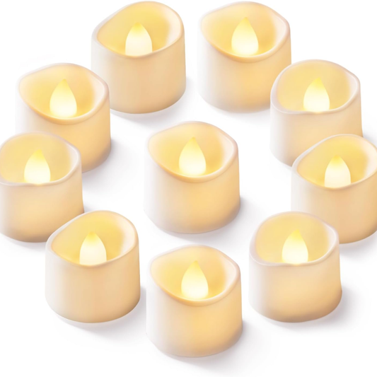 24Pcs Flickering Flameless Candle Battery Operated 200 Hours Fake Electric LED Tea Lights For Votive Centerpiece Table Decorations Wedding
