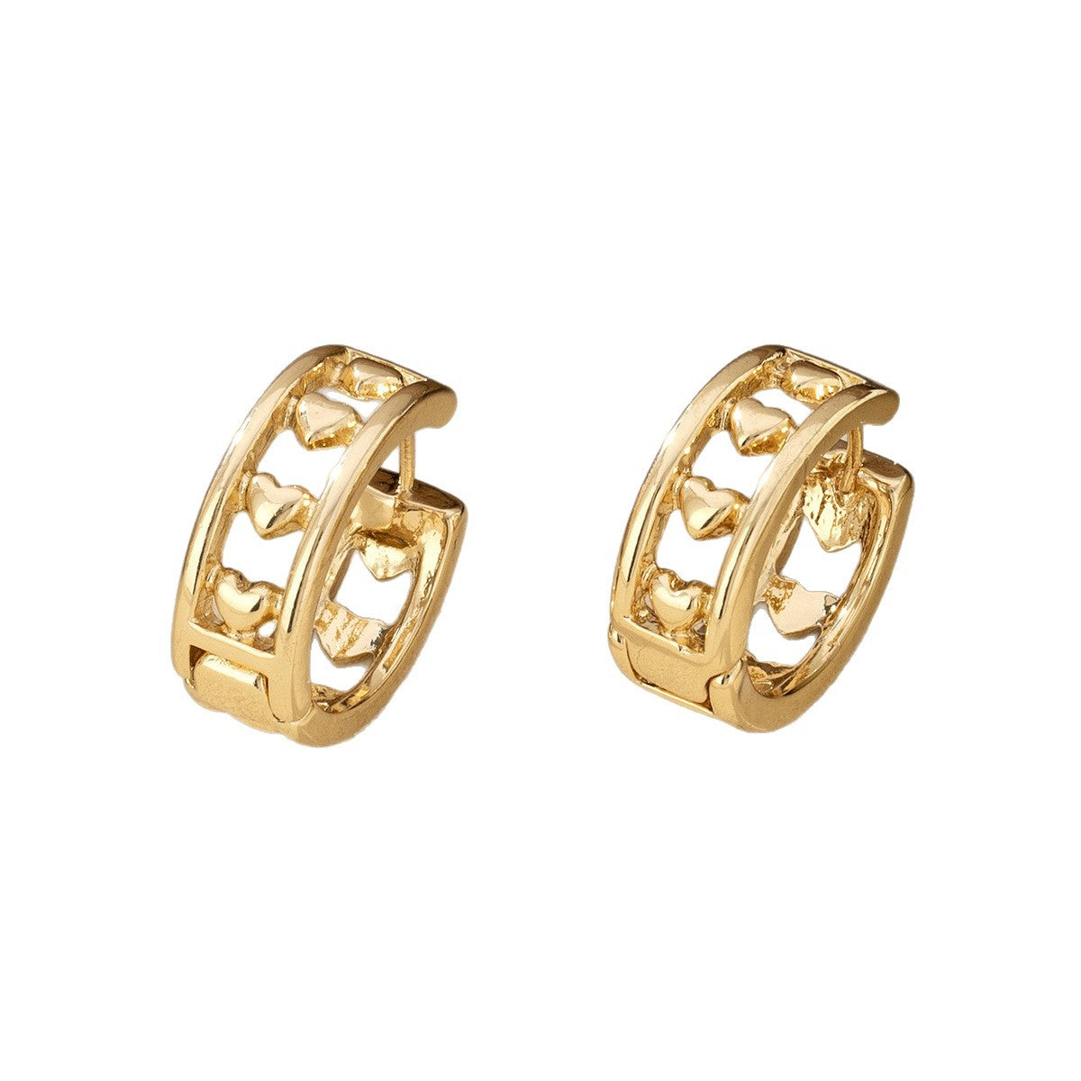 Minimal Hollow Heart Hoop Earrings For Women, Unique Niche High-End Retro Hot Selling Versatile All-Match Cross-Border Fashion Ear Jewelry