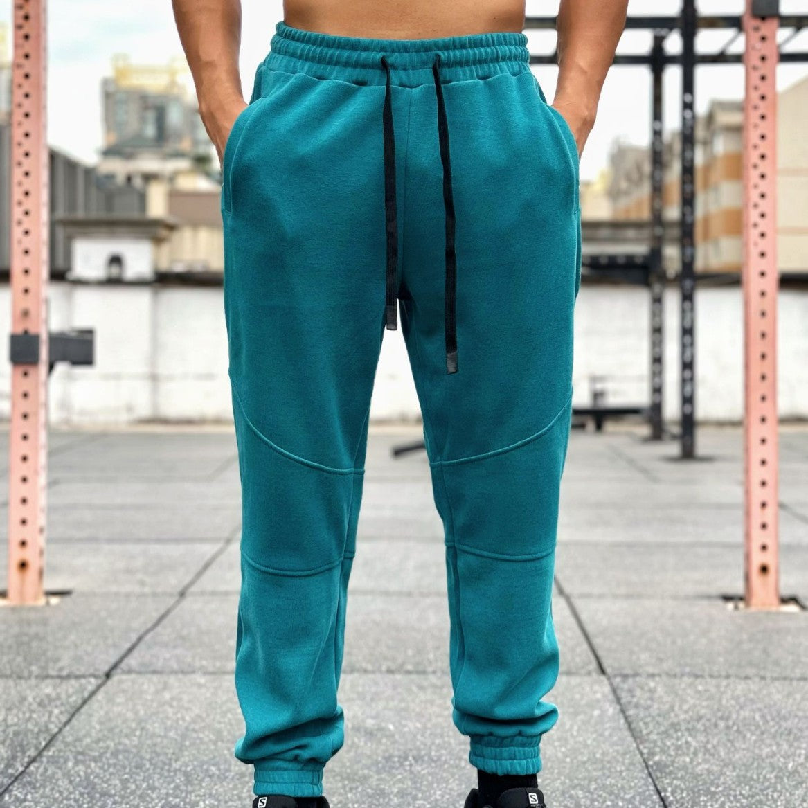 Fitness American Cuffed Pants Men's Loose Drawstring