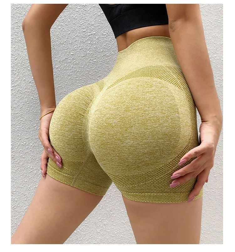 Yoga Shorts Honey Hip High-waist Quick-drying Seamless Waist Slimming And Hip Lifting Three-point Fitness Shorts