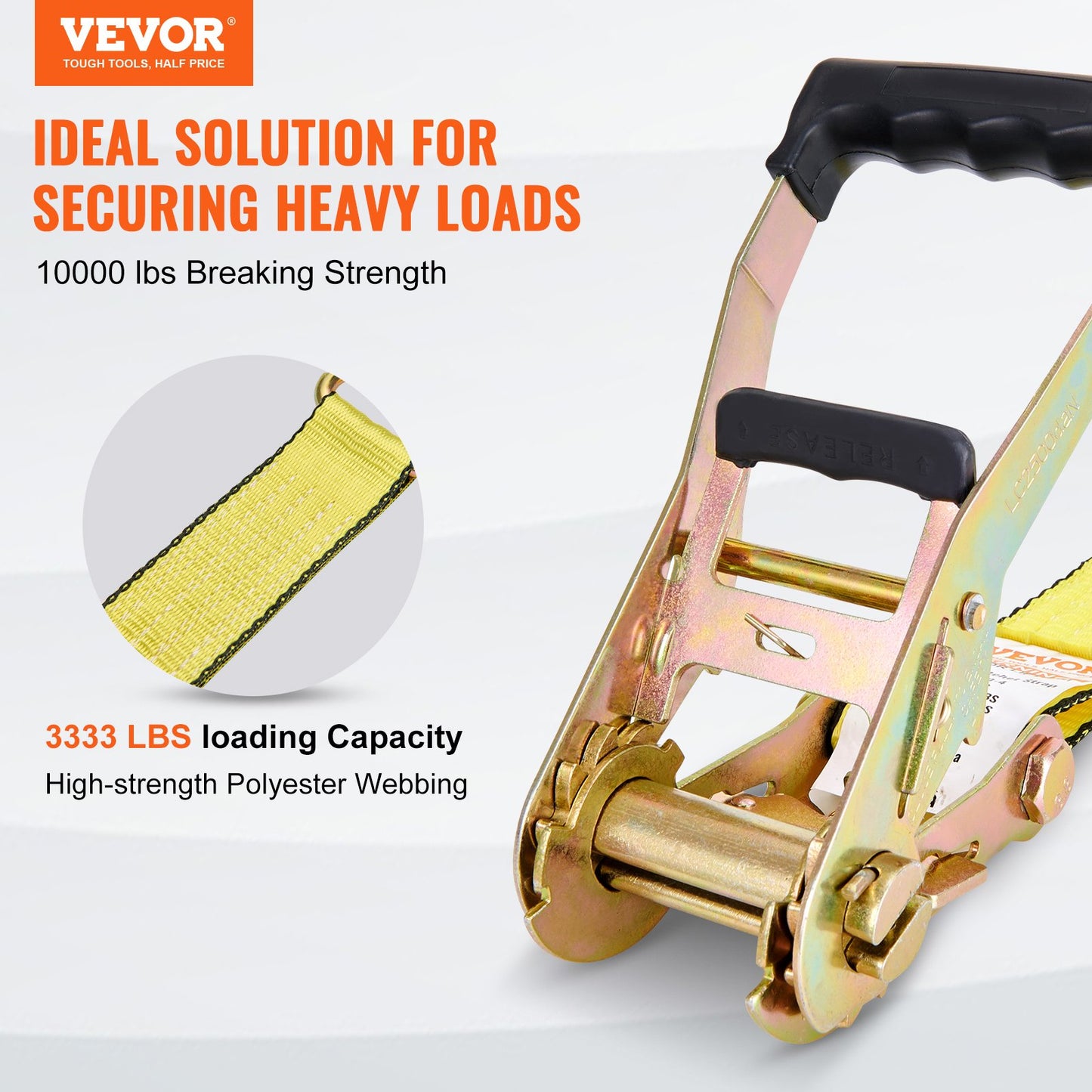 Ratchet Tie Down Straps, 4PK, 10000 Lb Break Strength, Double J Hook Includes 4 Premium 2' X 27' Rachet Tie Downs With Padded Handles, For Moving Securing Cargo, Appliances, Lawn Equipment