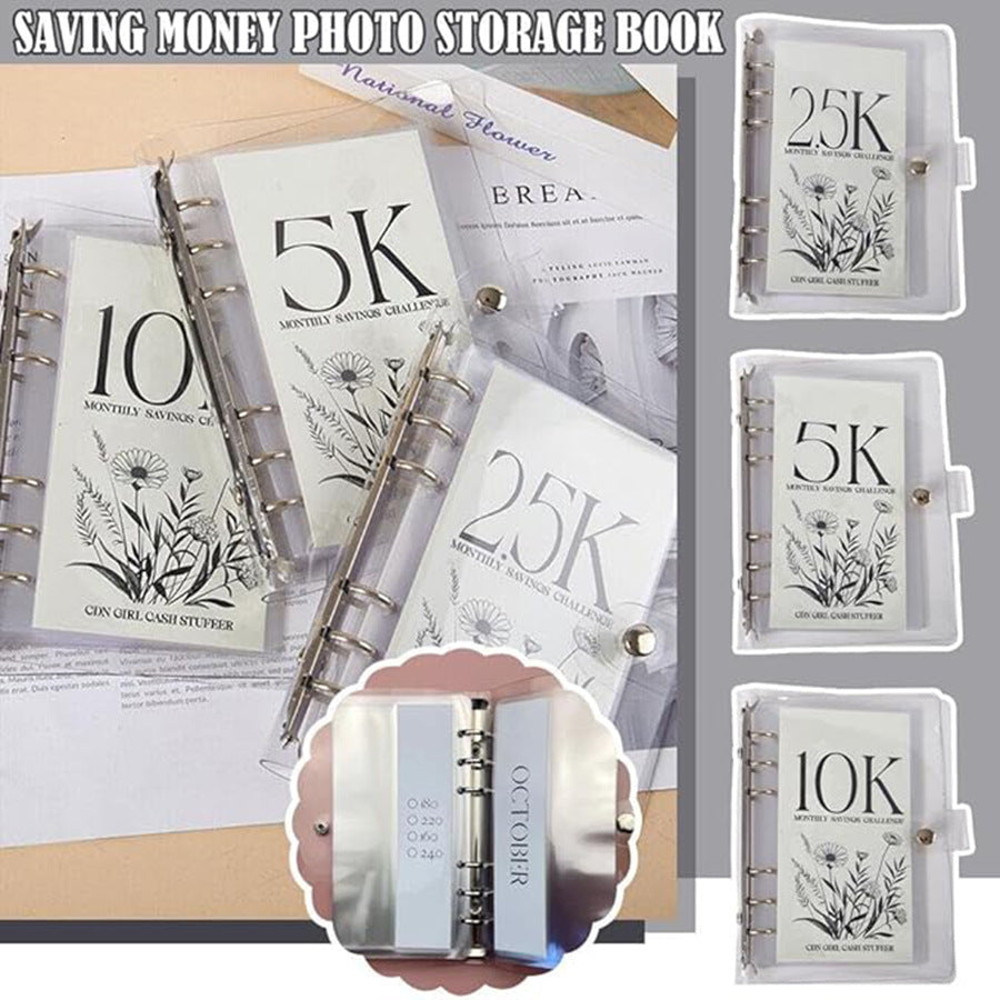 Cross-border Best-selling Savings Book With Six-hole Metal Clips For Organized Storage