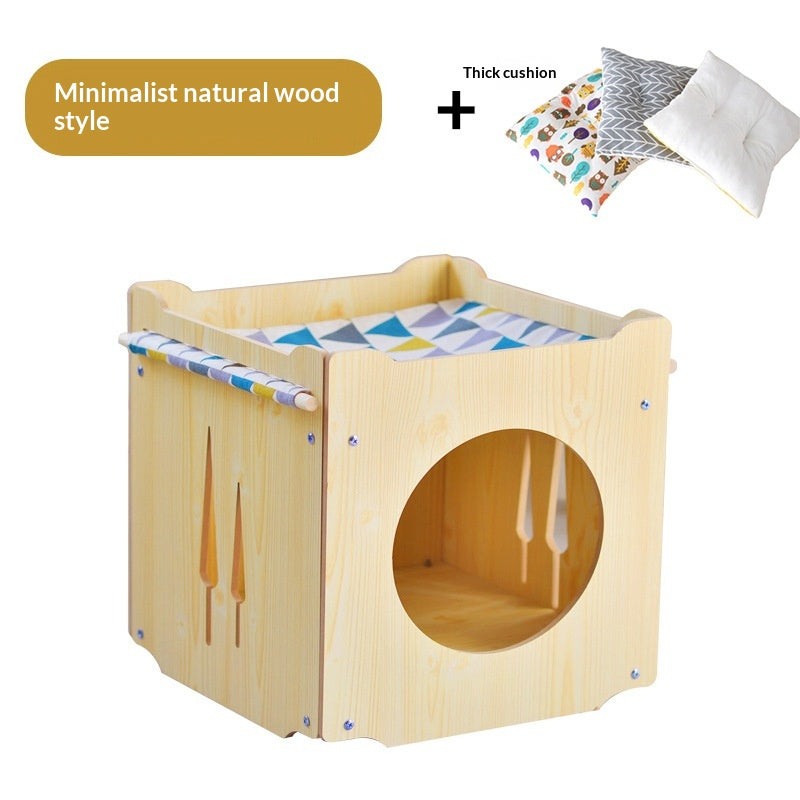 Four-season Stackable Wooden Cat Bed For Home Use