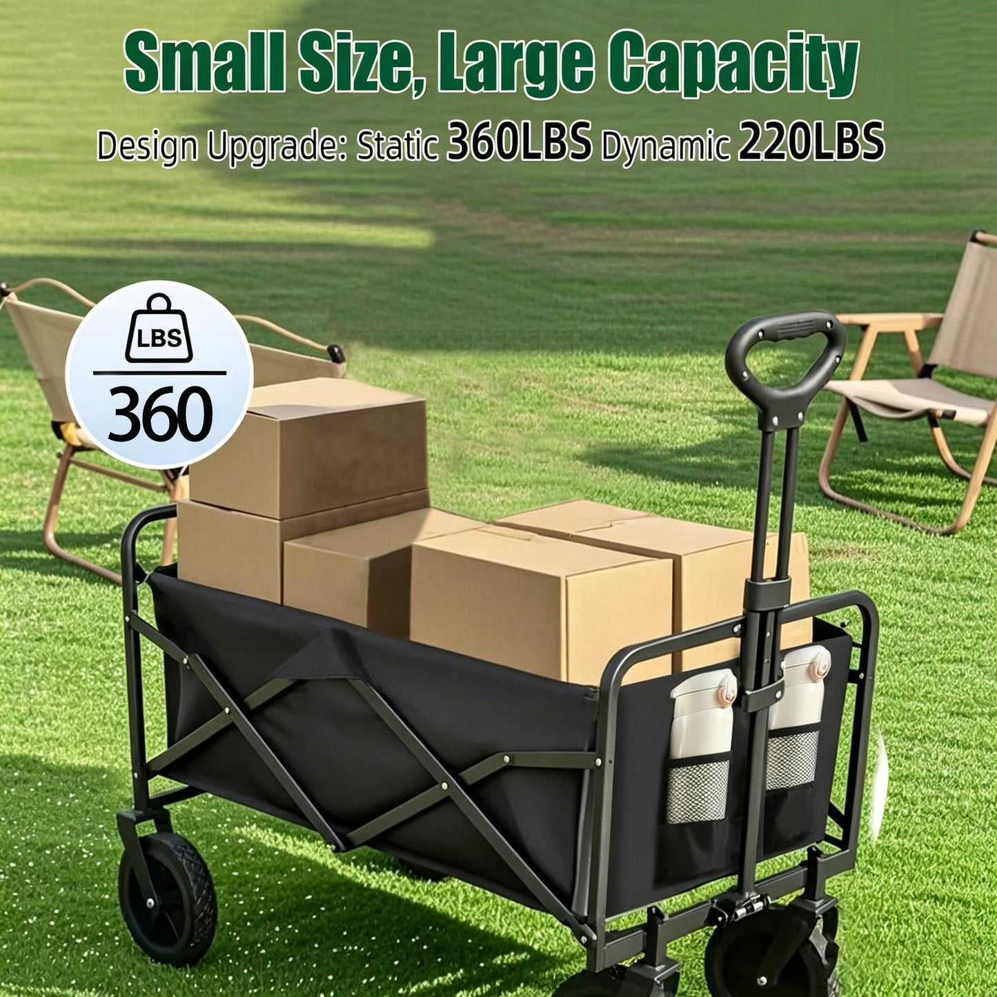 Multifunctional Folding Handcart, Portable And Foldable Outdoor Camping Vehicle, Suitable For Various Scenarios Such As Picnics, Beach Outings, Shopping, Gardening, And Carrying Groceries.