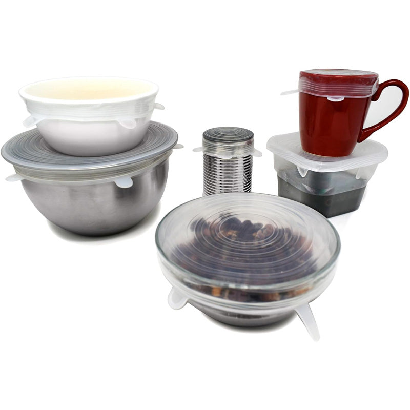 Kitchen Microwave Food Cover With 6 Silicone Lids, Extension Lid, Bowl Lid, Elastic Silicone Lid, Universal Adaptability Lid