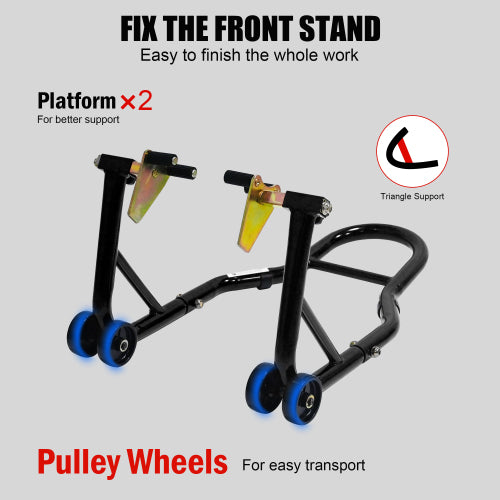 Motorcycle Stand Lift 440lbs Front Rear Combo Stand Lift Stand Front Wheel Fork Stand Rear U K Fork Swingarm Spool Stand Compatible With Most   Motorcycles