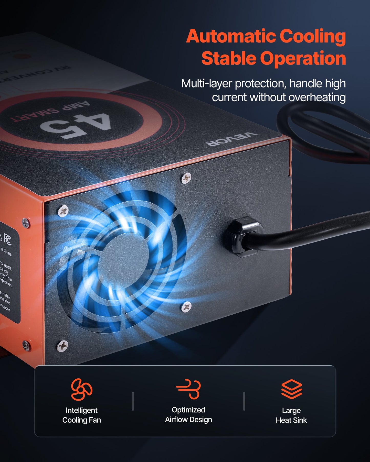 RV Power Converter, 45 Amp, 110V AC To 12V DC RV Converter Battery Charger, Multi Stage Smart Charging, 13V To 16.5V Operating Range, Compatible With Lithium & Lead Acid Battery, For Camper