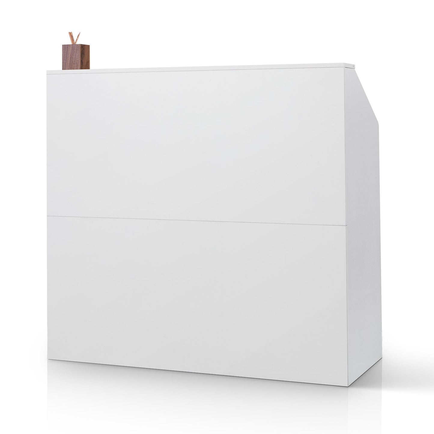 Reception Desk, 46 Inch Rectangular Front Counter Table, Office Reception Desk, Retail Counter And Front Reception Counter, For Checkout, Lobby, Beauty Salon And Office, White