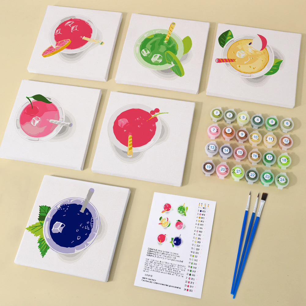 New Small Painting Set Foreign Trade Popular Style Landscape Flower Hand-painted Diy Digital Oil Painting Amazon FBA Global Hair