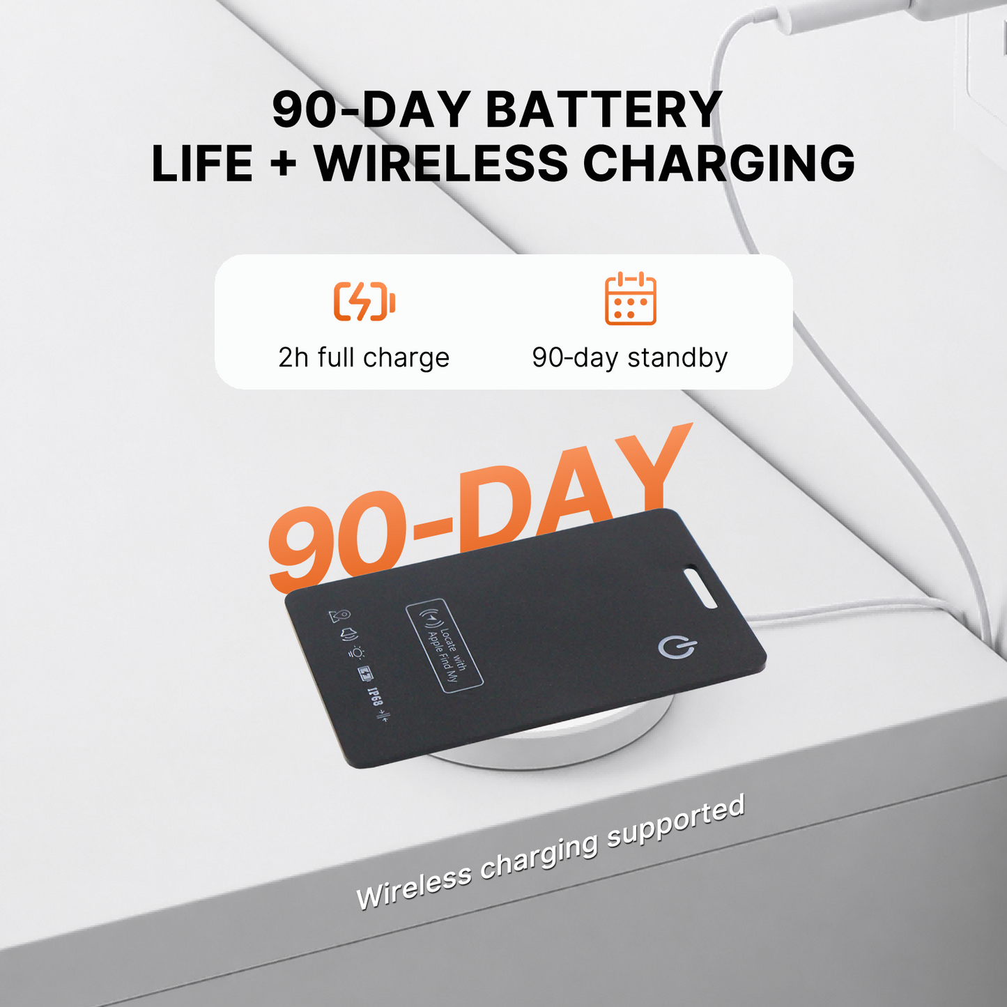 Smart Card Tracker For Find My, Anti-Lost Locator IP68 Waterproof Built-in Speaker, 90-Day Battery Life, Ultra-Slim Wallet Tracker