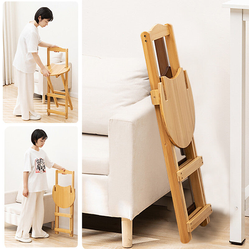 Bamboo Bar Stools Kitchen Breakfast Bar Seat Barstool Foldable Dining Chair
