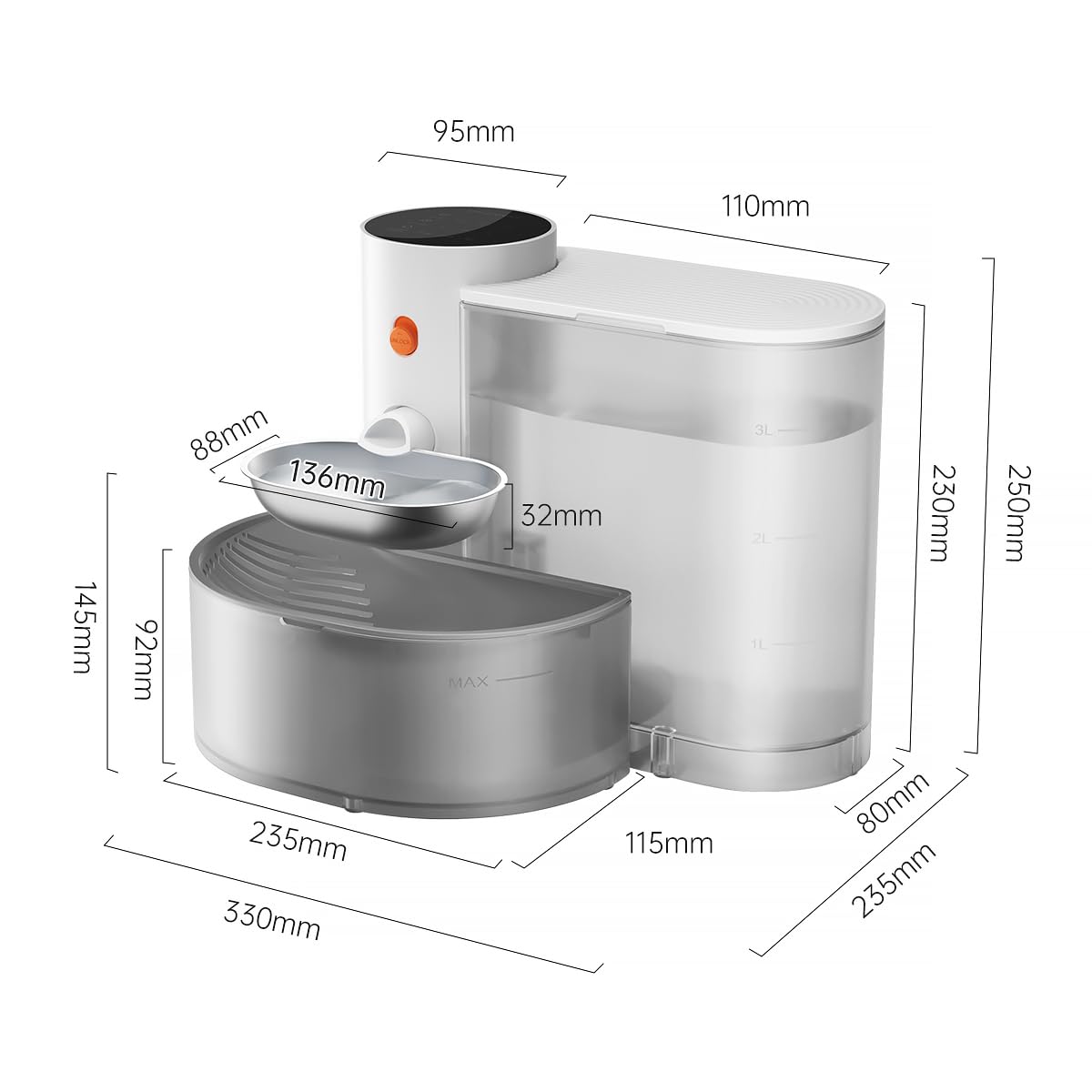 Smart Cat Water Dispenser - Stainless Steel Water Bowl, Upgraded Self-Refill Cat Water Fountain Automatic Water Dispenser Water Feeder For Cats & Small Animals, 3.5L 118.4oz